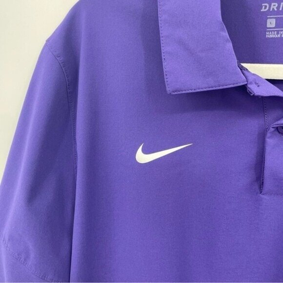 TCU HORNED FROGS NIKE DRY Polo Shirt Sz L Purple Dri-Fit On Field CQ5283 - Picture 4 of 11